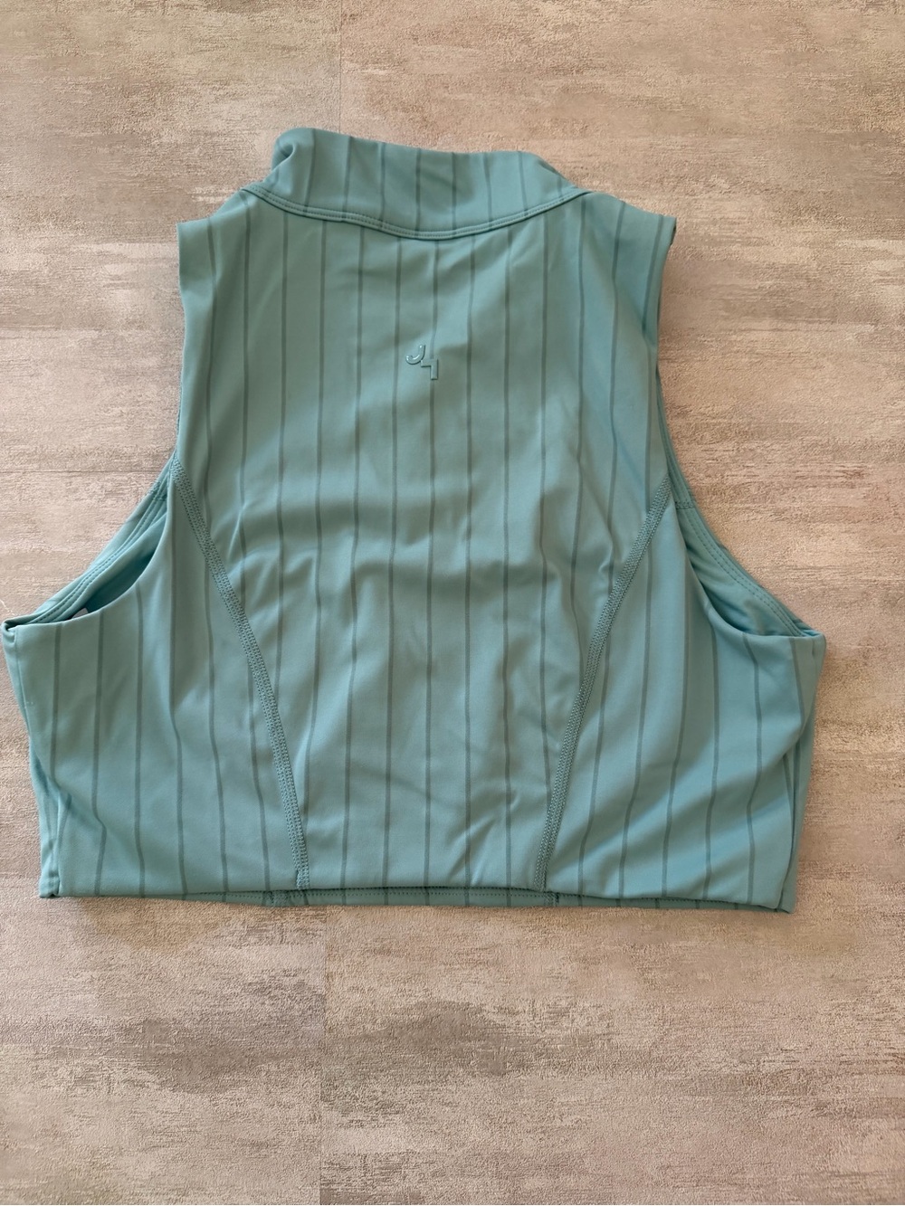 JOYLAB | High Neck Zip-Up Sports Bra Blue Tonal Stripe - Size Large - Picture 5 of 6